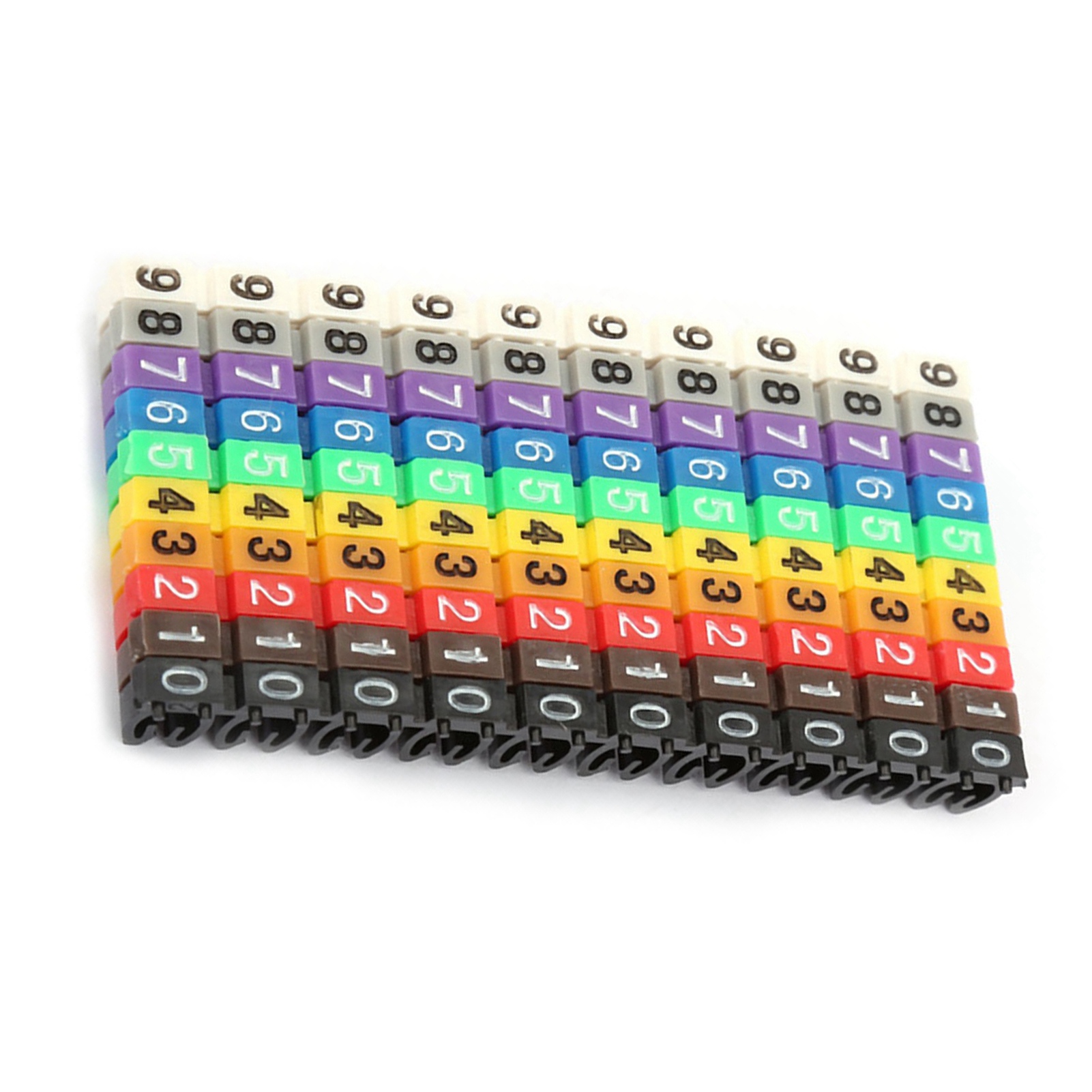 Digitales Nummernschild Für Kabelröhrchen, Kabelmarkierung, Farbig (100 Stück, 2,5 Mm²)