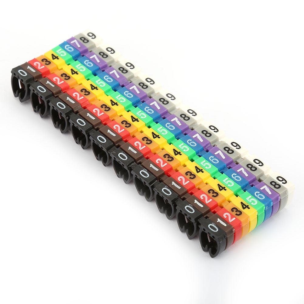 Digitale Nummerierung Für Kabelröhrchen, Kabelmarkierung, Farbig (100 Stück, 6 Mm²)