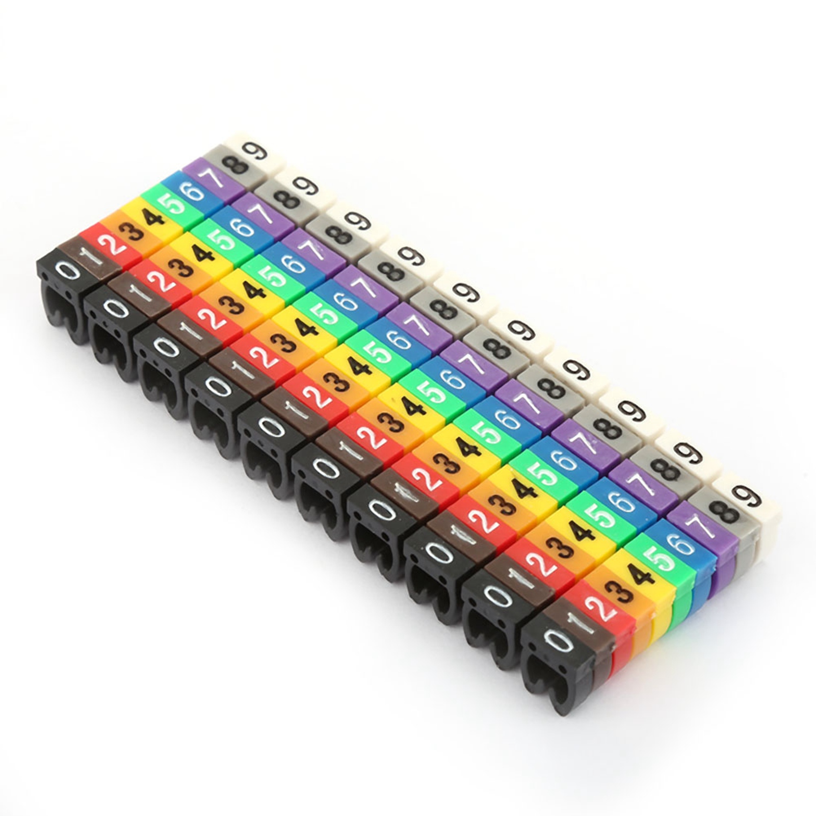 Digitale Nummerierung Für Kabelröhrchen, Kabelmarkierung, Farbig (100 Stück, 4 Mm²)