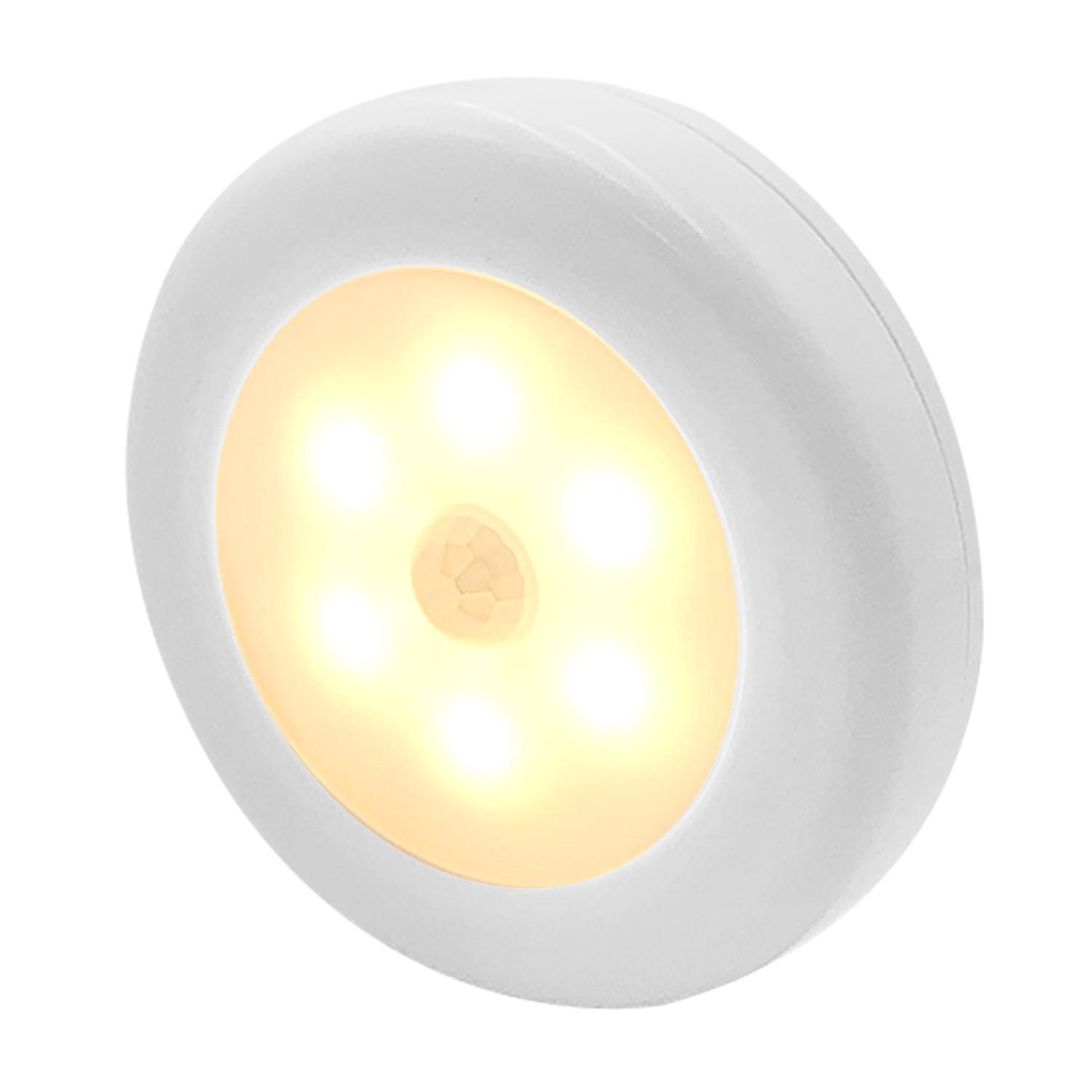 Nachtlicht Mit Bewegungssensor, 6 Leds, Rund, Schrankleuchte, Notlicht, Intelligentes Nachtlicht, Rund