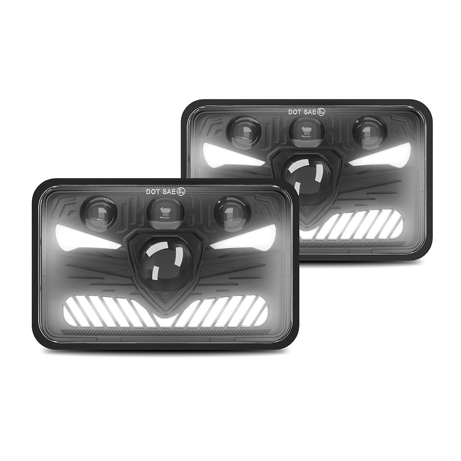 4x6 Led-scheinwerfer, 5-zoll-quadrat-led-scheinwerfer, 1 Paar Mit Tagfahrlicht, Blinker Und Fernlicht