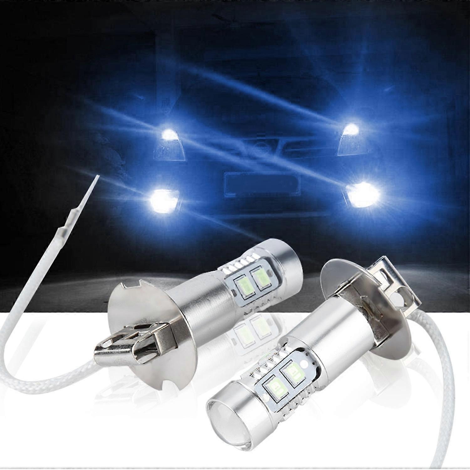 Stück 100w 1200lm 8000k Led-autoscheinwerferlampen-set Nebelscheinwerfer Tagfahrlichtlampen Für H3