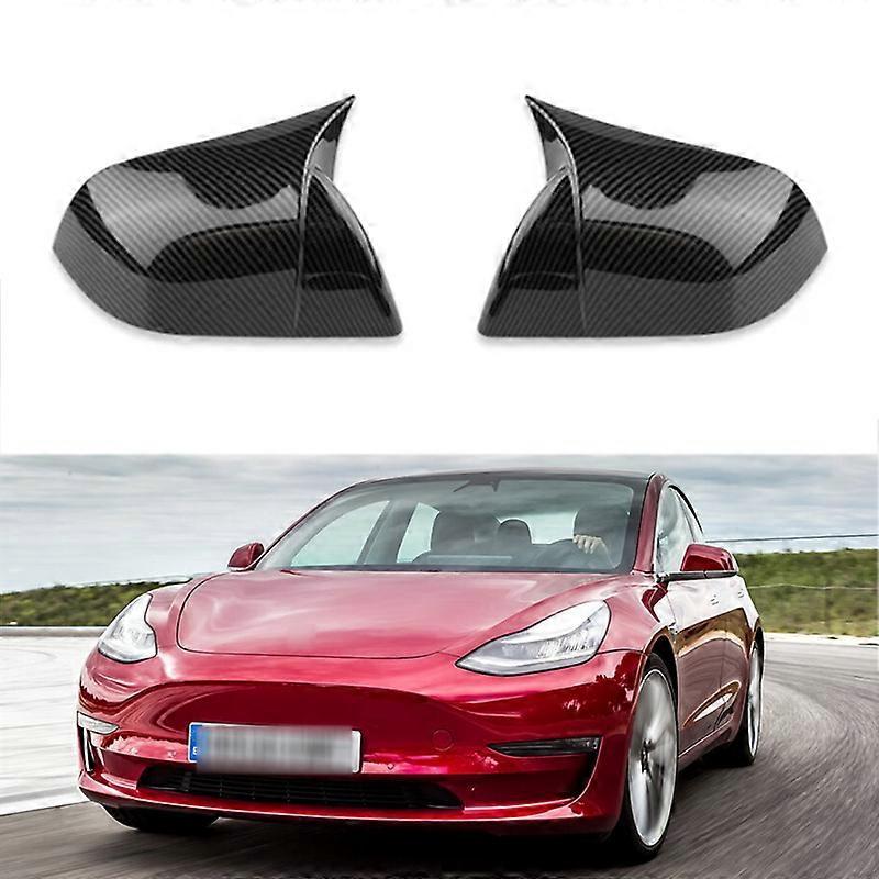 Passend Für Tesla Model 3 Y (baujahre 2021–2023): Hupen- Und Rückspiegelabdeckung – Linke Seite Aus Kohlefaser