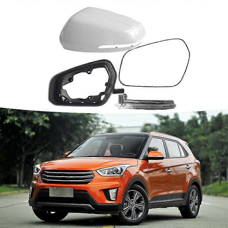 Passend Für 14-19 Beijing Hyundai Ix25 Rückspiegelabdeckung Rückspiegelgehäuse Rahmen Blinker Links Hauptspiegelgehäuse Mit Licht Elegant Weiß