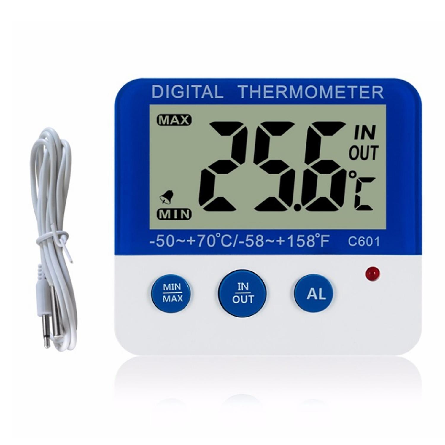 Digitales Kühlschrankthermometer Mit Alarm Und Anzeige Von Maximal- Und Minimaltemperaturen, Gut Lesbares Lcd-display.