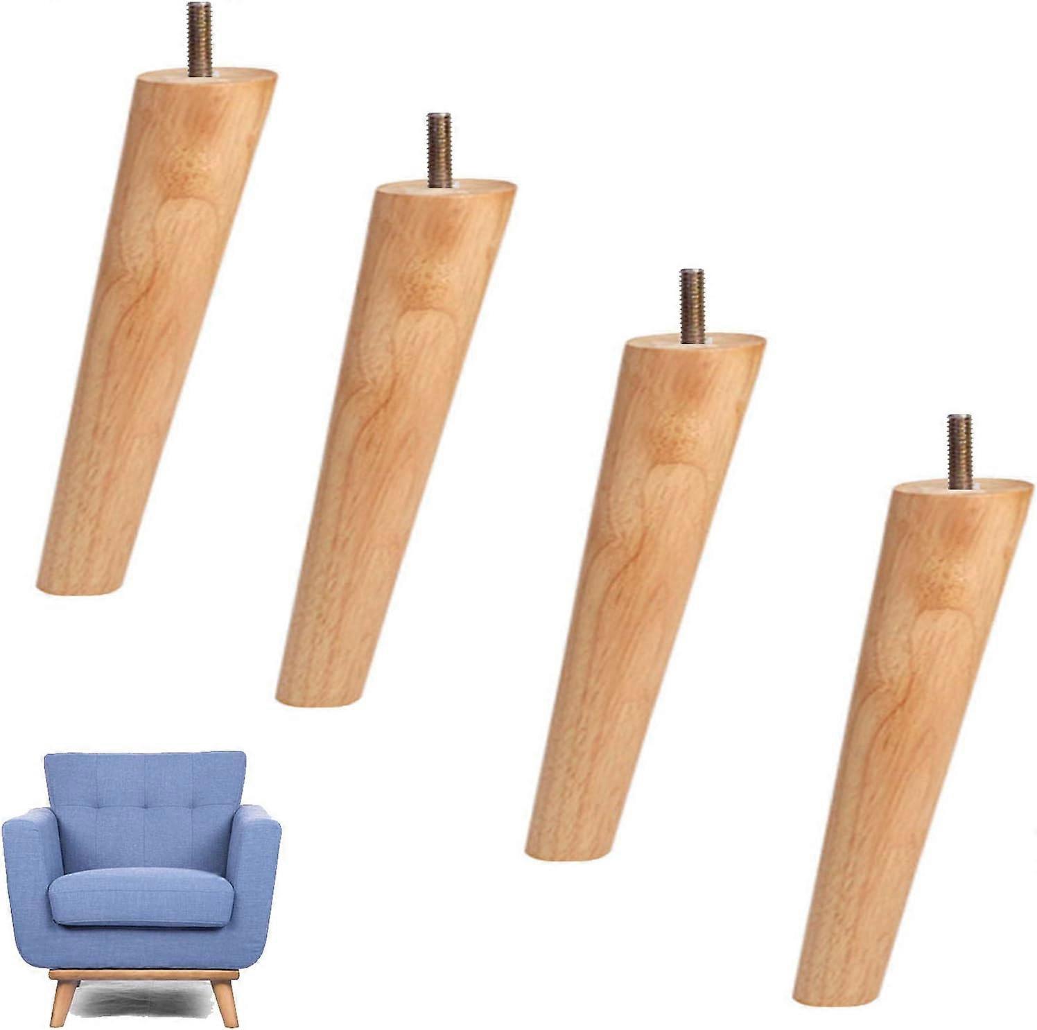 4er-set Massivholz-möbelbeine, Schrankfüße Aus Holz, Couchtischbeine, Sofafüße, Ersatzbeine, Couch-, Kommoden- Und Armlehnenfüße – 60 Cm (23,6 Zoll) – Schräg