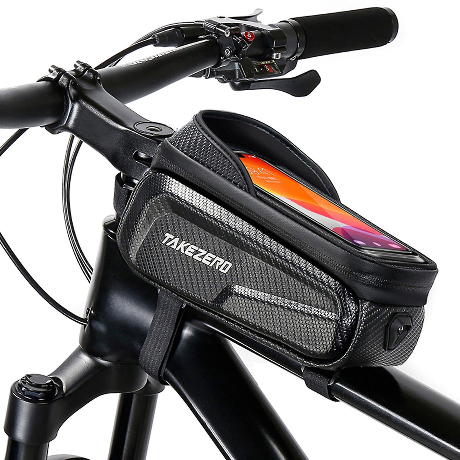 Wasserdichte Fahrradrahmentasche Mit Touchscreen-handyhalterung, Hülle Für Den Vorderen Lenker Von Radfahrern