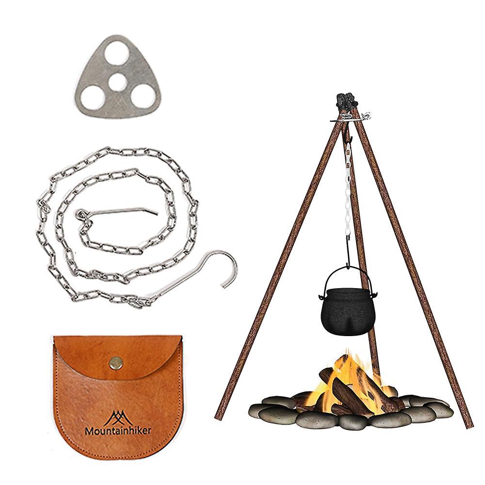 Dreieckiger Topfhalter Mit 3 Löchern Für Lagerfeuer, Holzhaken, Wandern, Picknick Und Camping