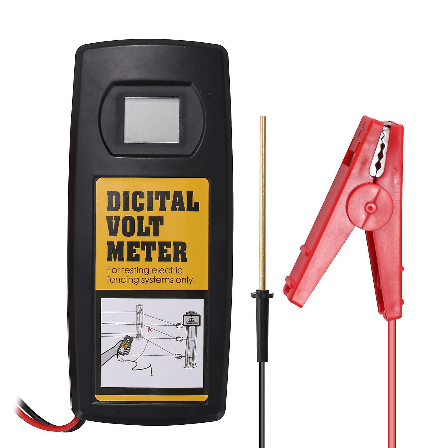 Digitales 9,9-kv-elektrozaunprüfgerät Für Garten, Pferde Und Nutztiere, Voltmeter Mit Lcd-anzeige Und Sonde