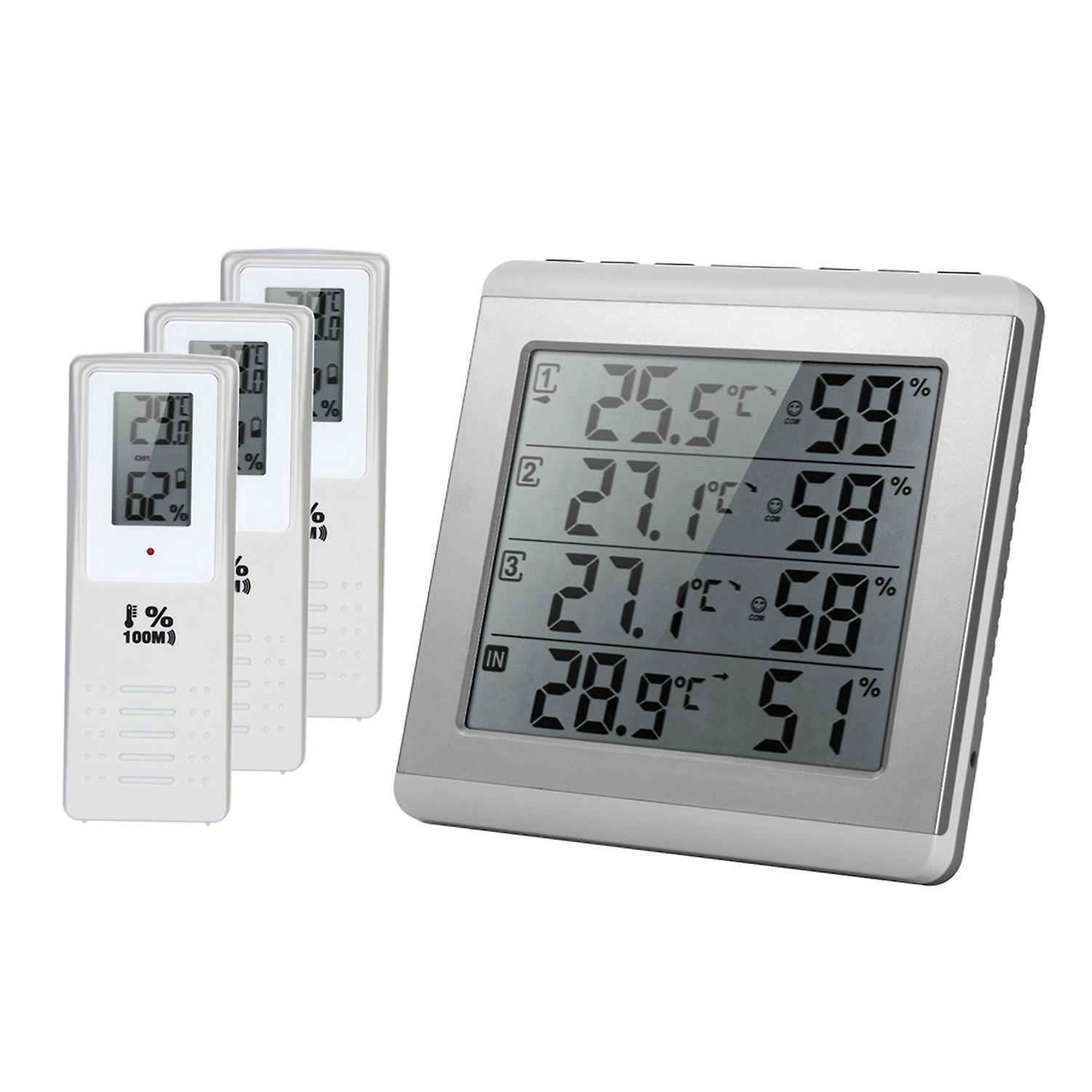 Kabelloses Digitales Lcd-thermometer Mit Hygrometer Für Den Innen- Und Außenbereich, 4 Kanäle Für Temperatur Und Luftfeuchtigkeit