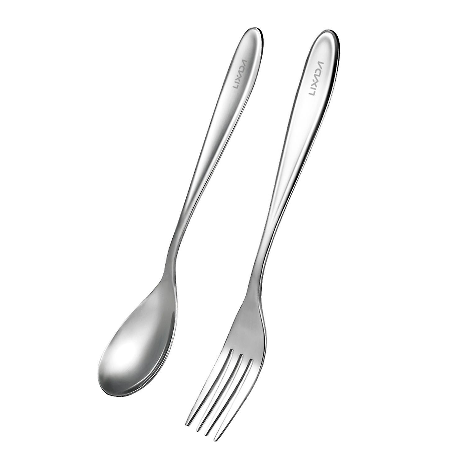 Lixada Titan-löffel Und -gabel, Leichtes Besteckset, Komplettes Besteck Für Essgelegenheiten, Zuhause Und Camping