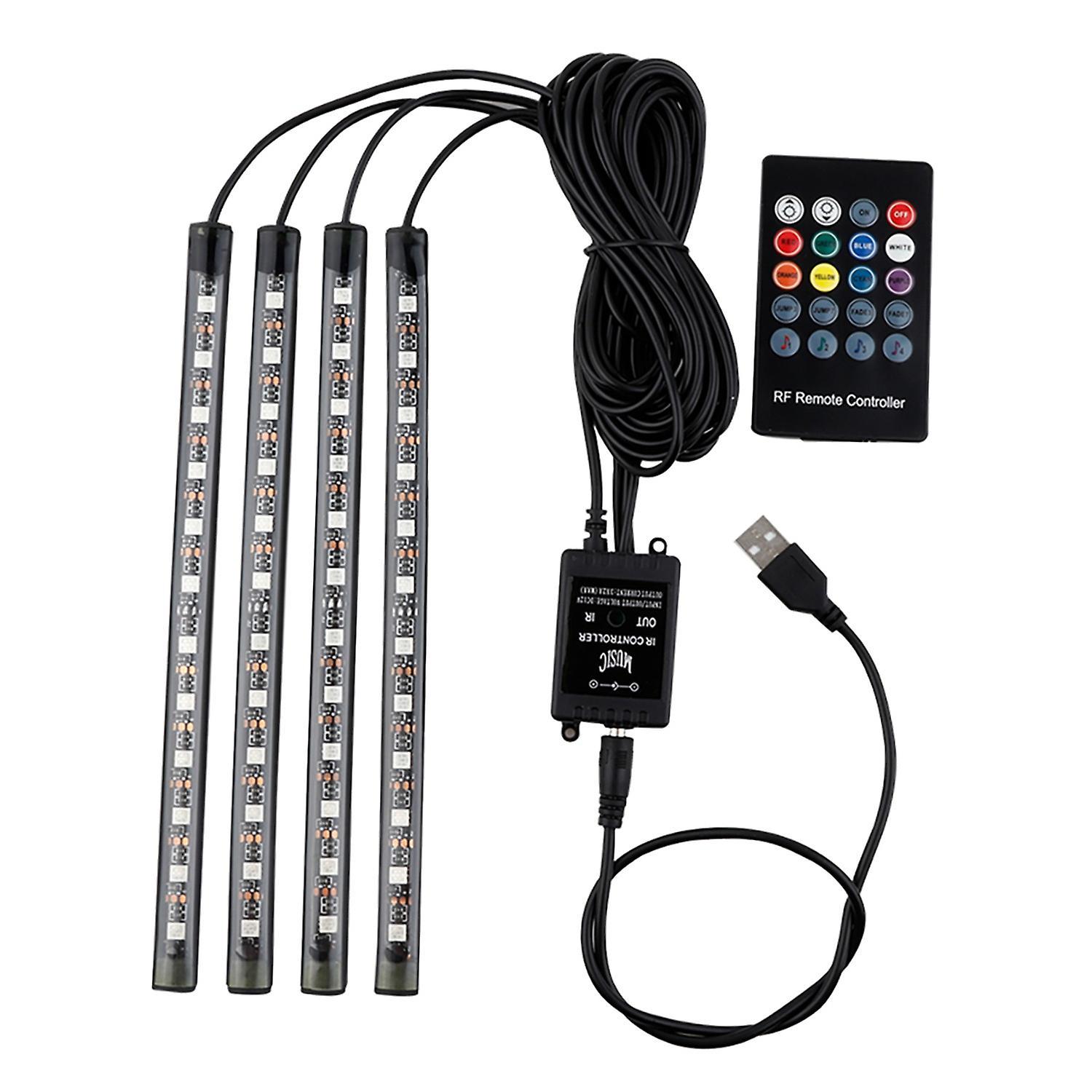 4x36 Led-auto-led-streifen, 12 V Dc, Mehrfarbig, Musik, Usb, Innenbeleuchtung