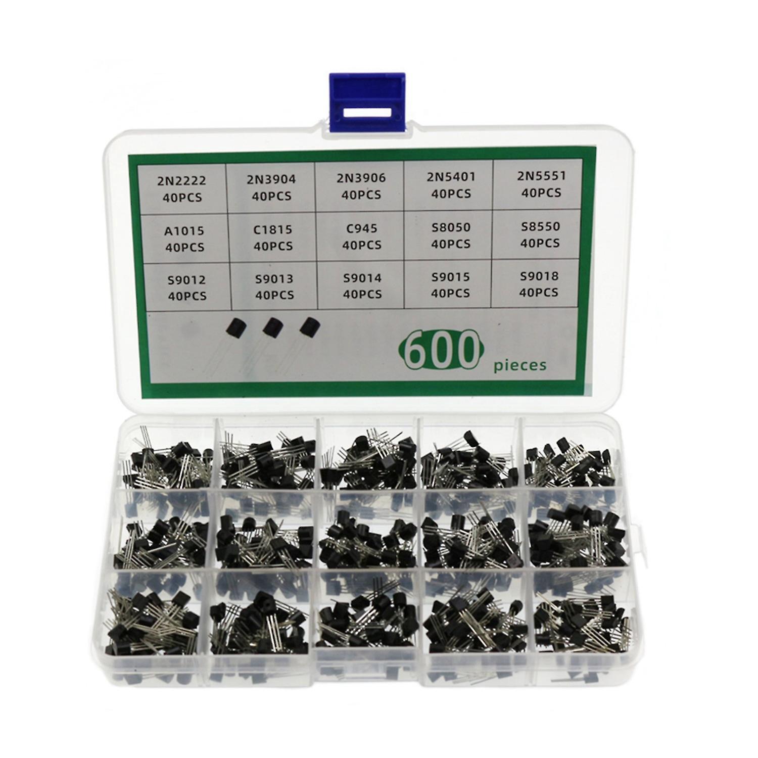Konvolut Von 200 To-92 Npn/pnp-leistungstransistoren, 10 Verschiedene Werte: Bc337, Bc327, 2n2222, 2n2907, 2n3904