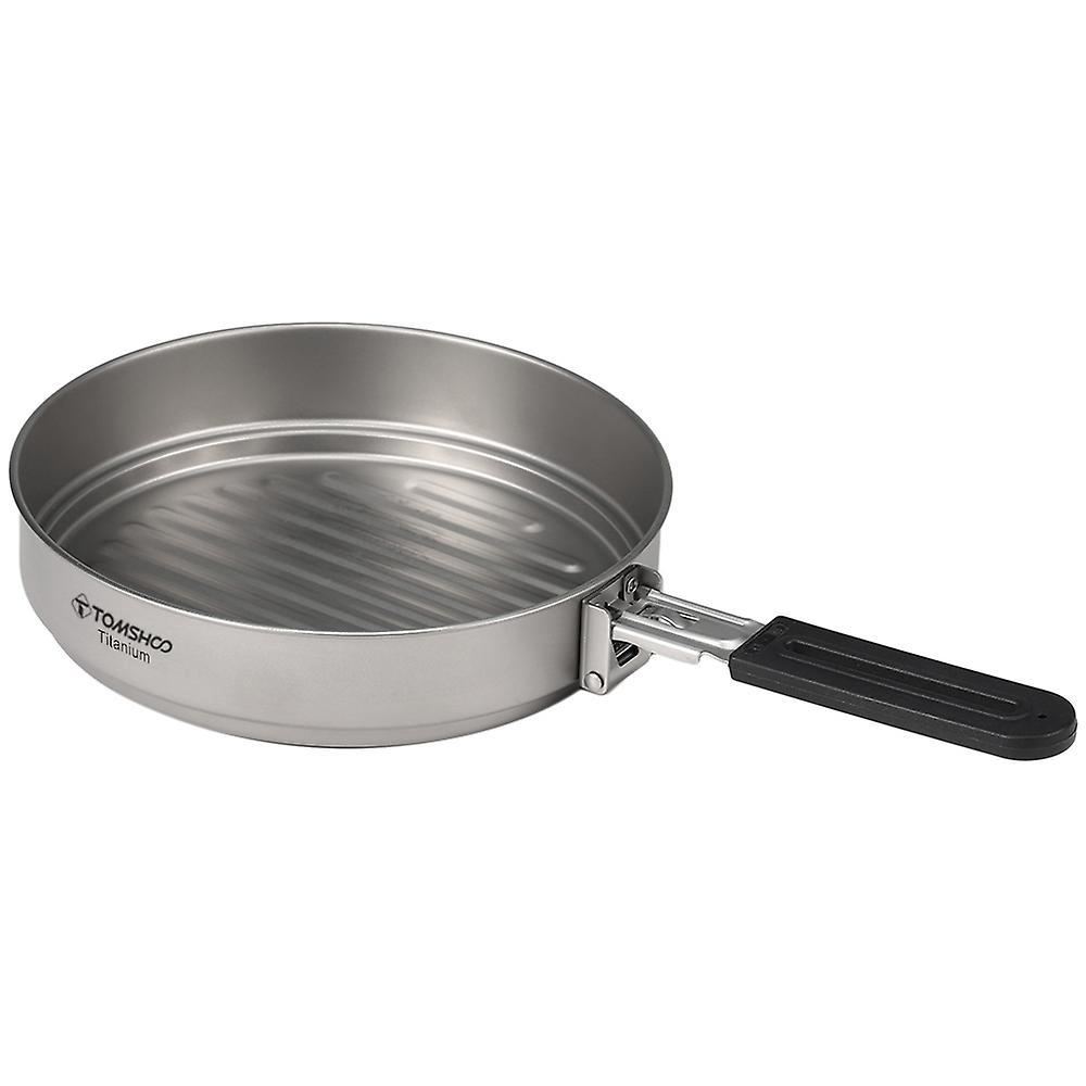 Ultraleichte 1100-ml-titan-bratpfanne Mit Klappgriff Für Outdoor-kochen Und Camping