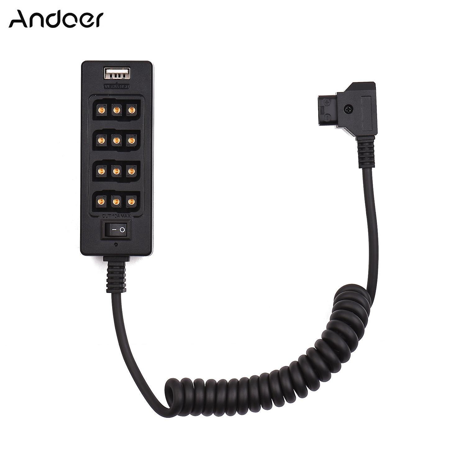 Andoer D-tap Typ B Buchse Auf 8 Stecker D-tap Port Splitter Stromkabel Mit Usb-wy-4d-tap-