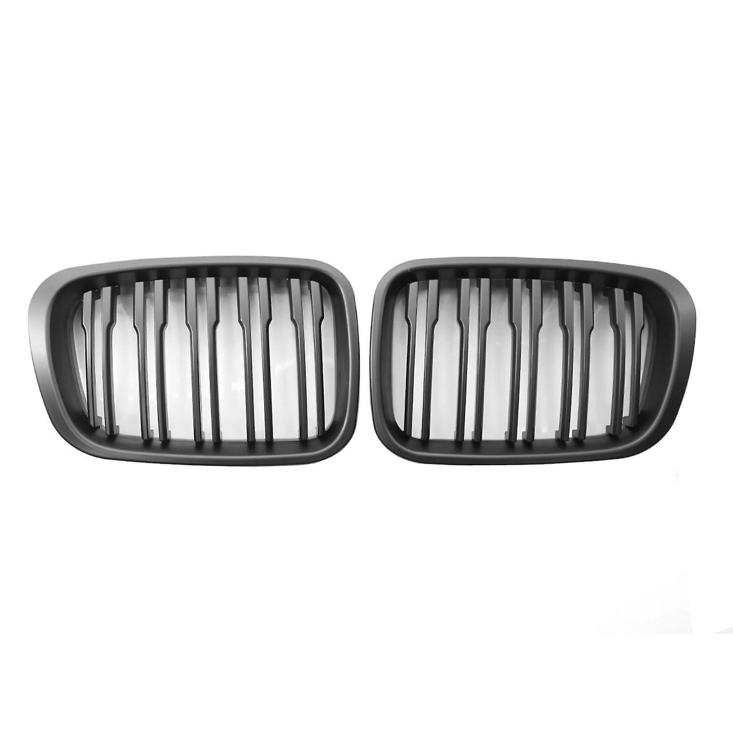 2-teiliger, Mattschwarzer Sport-doppelsteggrill, Kompatibel Mit Bmw 3er E46 Limousine