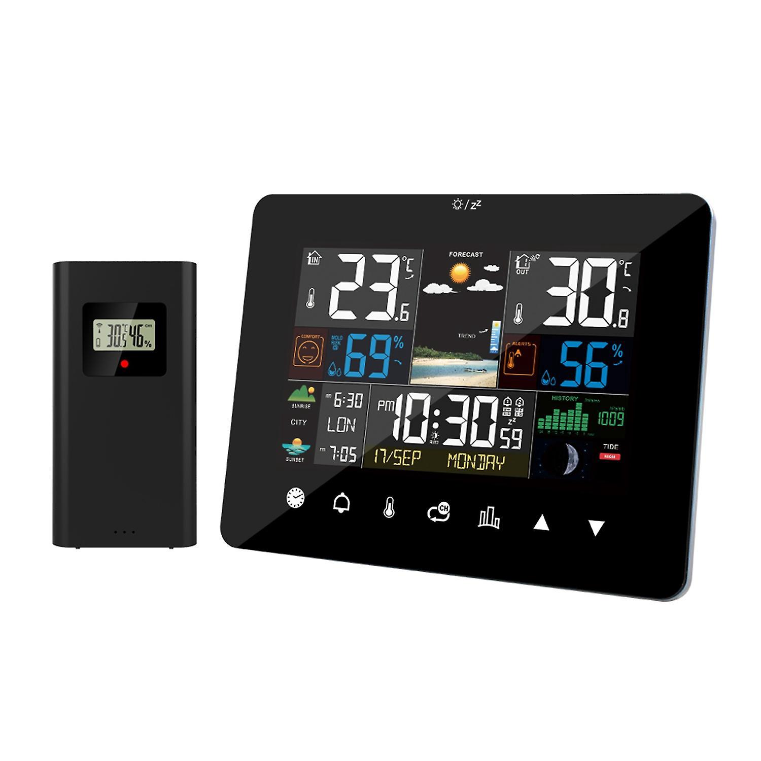 Dämmerungs- Und Morgendämmerungs-wetterstation, Multifunktionswecker, Thermometer, Hygrometer, Touchscreen