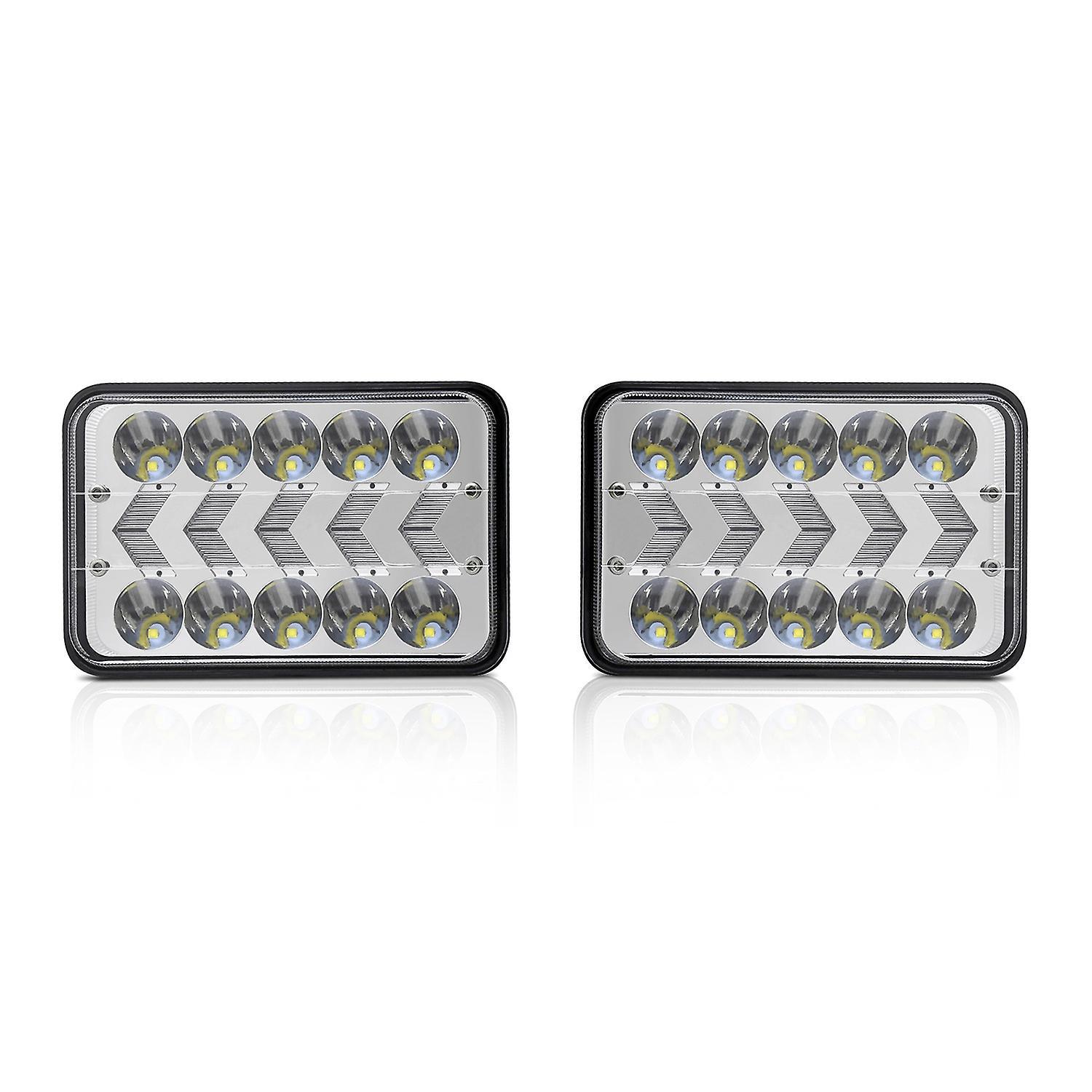 2er-pack 7-zoll-led-autoscheinwerfer Mit Weißem Fern-/abblendlicht Und Dynamischen Sequenziellen Gelben Blinkern