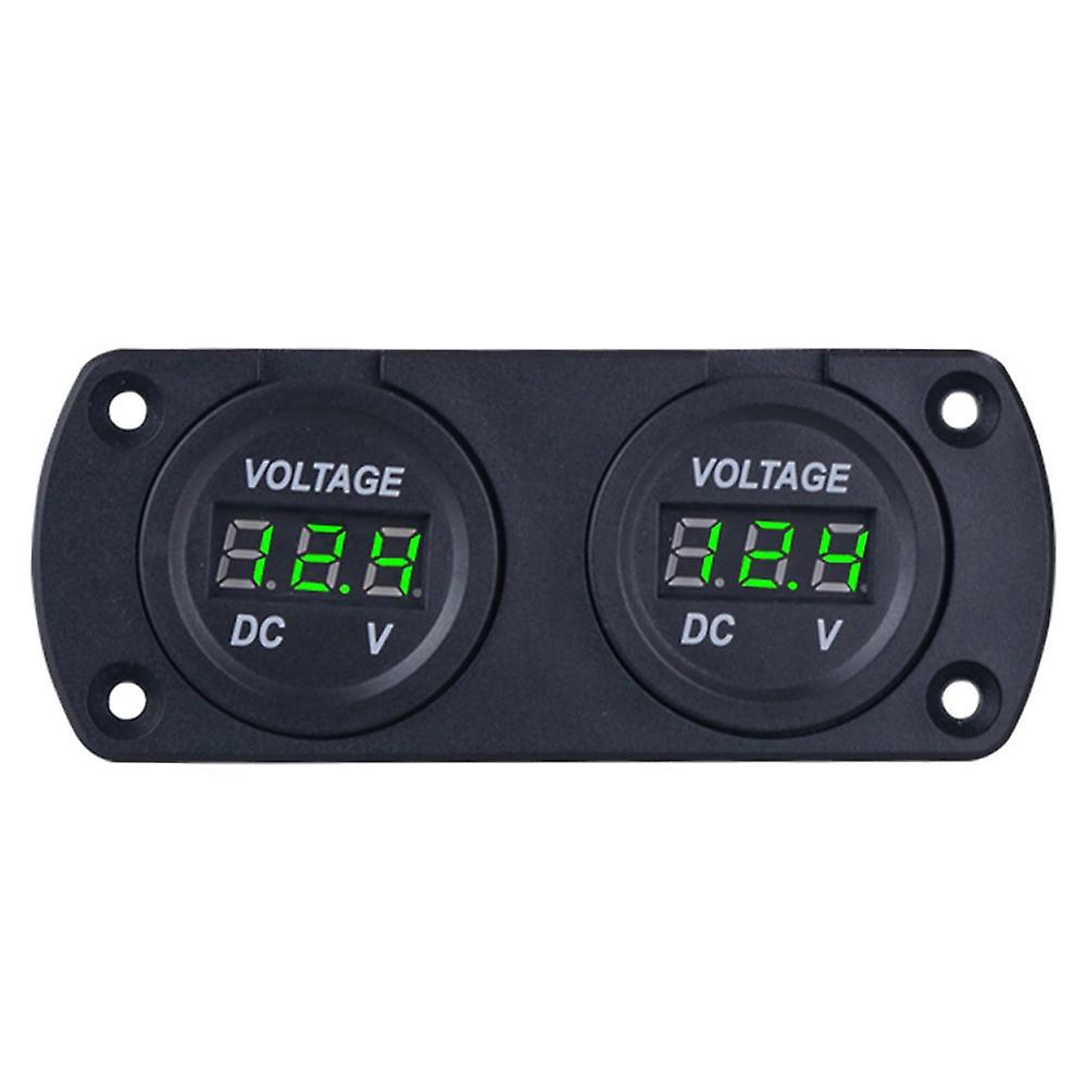 Kfz-voltmeter Mit Led-doppeldigitalanzeige, 6–35 V, Für 12/24-v-systeme, Pkw, Lkw, Suv, Boote – Grün