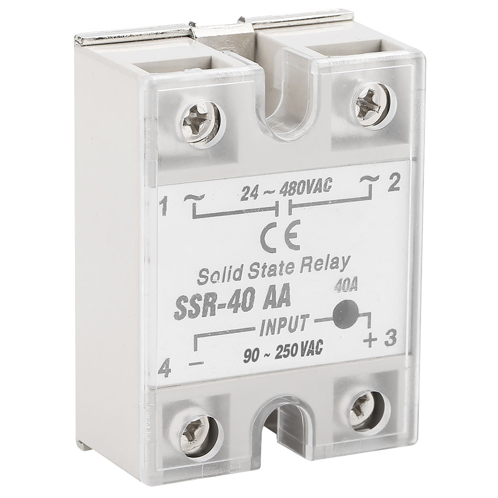 Ssr 40aa 40a Halbleiterrelaismodul, Ac-ac-eingang 90–250 V Ac, Ausgang 24–480 V Ac