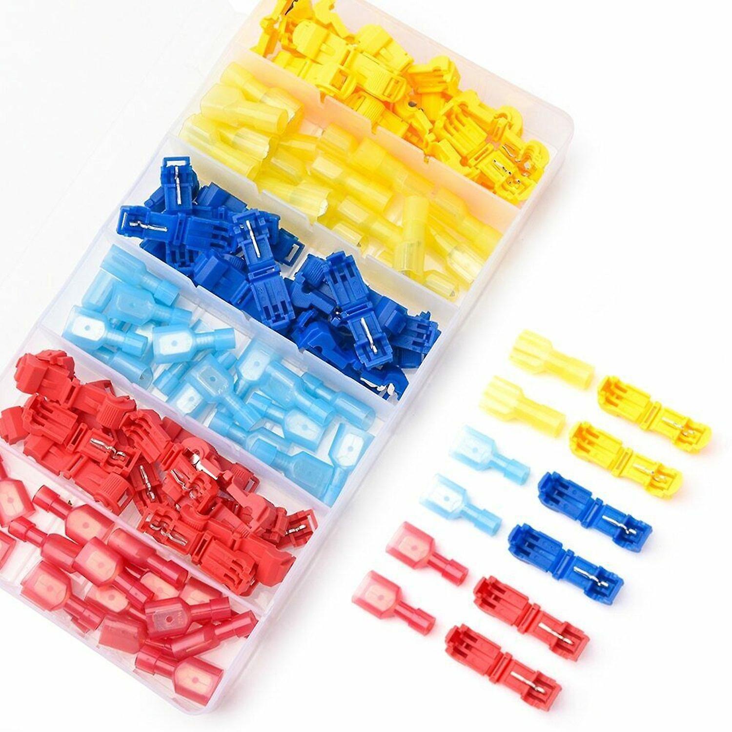 360 Stück Nylon-flachsteckverbinder, T-förmig, Crimp-anschlussklemmen, Vollisoliert, Stecker Und Buchse