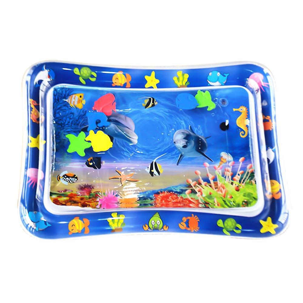 Bauchlage-wassermatte Für Babys Und Kleinkinder, Aufblasbare Pvc-wasserspielmatte, Lustiges Spiel-quadrat, Delfin-design