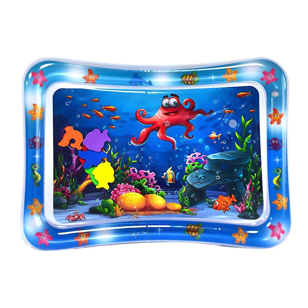 Bauchlage-wassermatte Für Babys Und Kleinkinder, Aufblasbare Pvc-wasserspielmatte Mit Quadratischem Oktopusmotiv