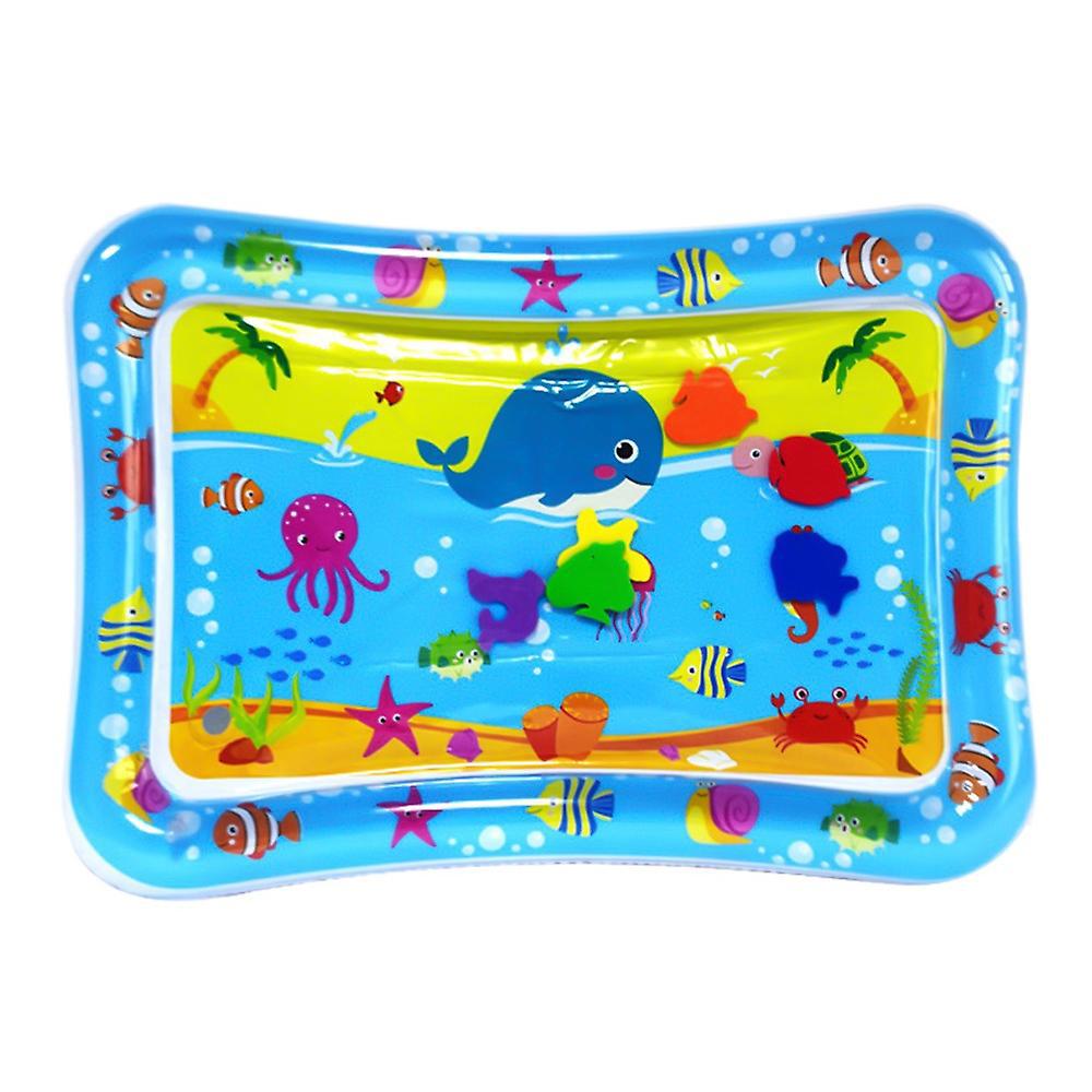 Bauchlage-wassermatte Für Babys Und Kleinkinder, Aufblasbare Pvc-wasserspielmatte, Lustiges Spieldesign, Quadratischer Wal