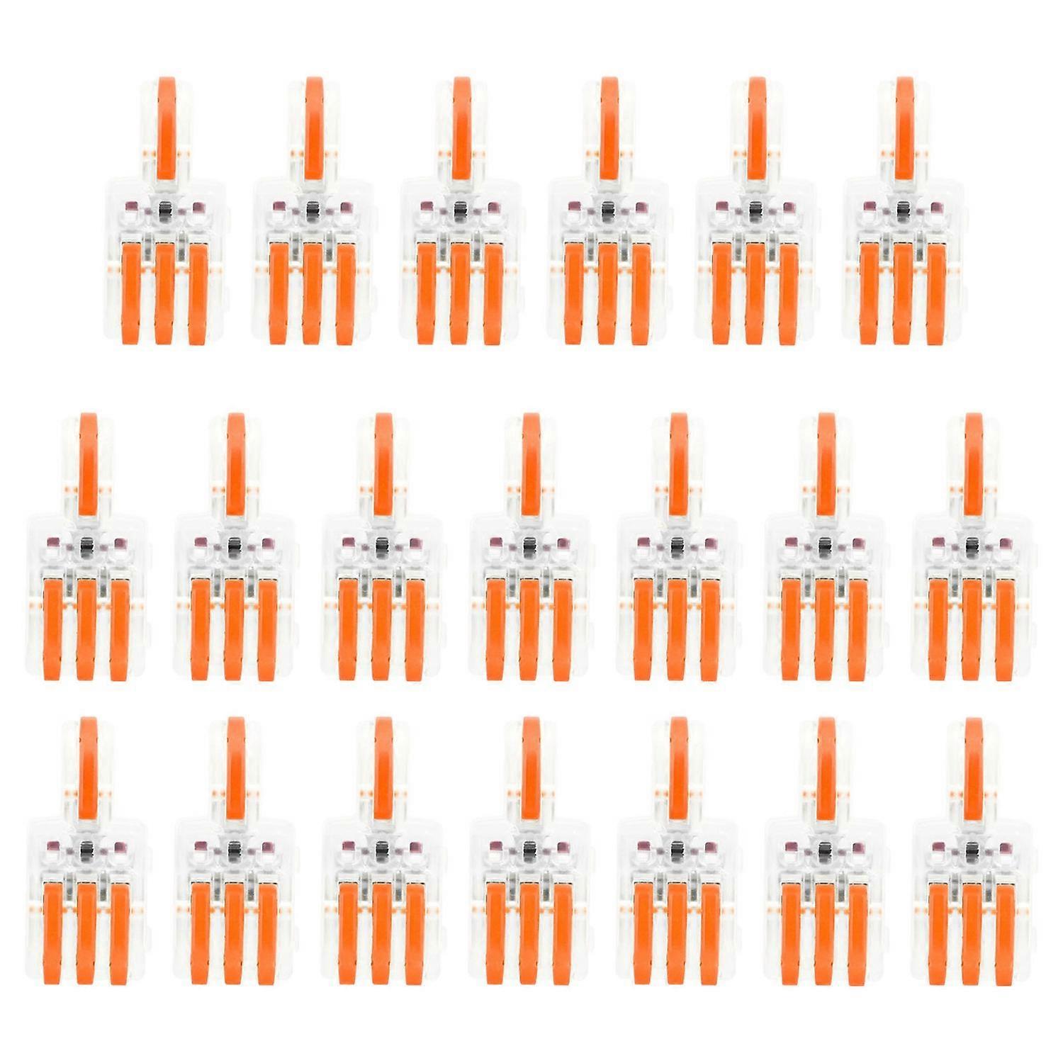 20 Stück Spl-drahtverbinder 1 Eingang 3 Ausgänge Druckverteiler T-förmiger Leiterklemmenblock (orange)