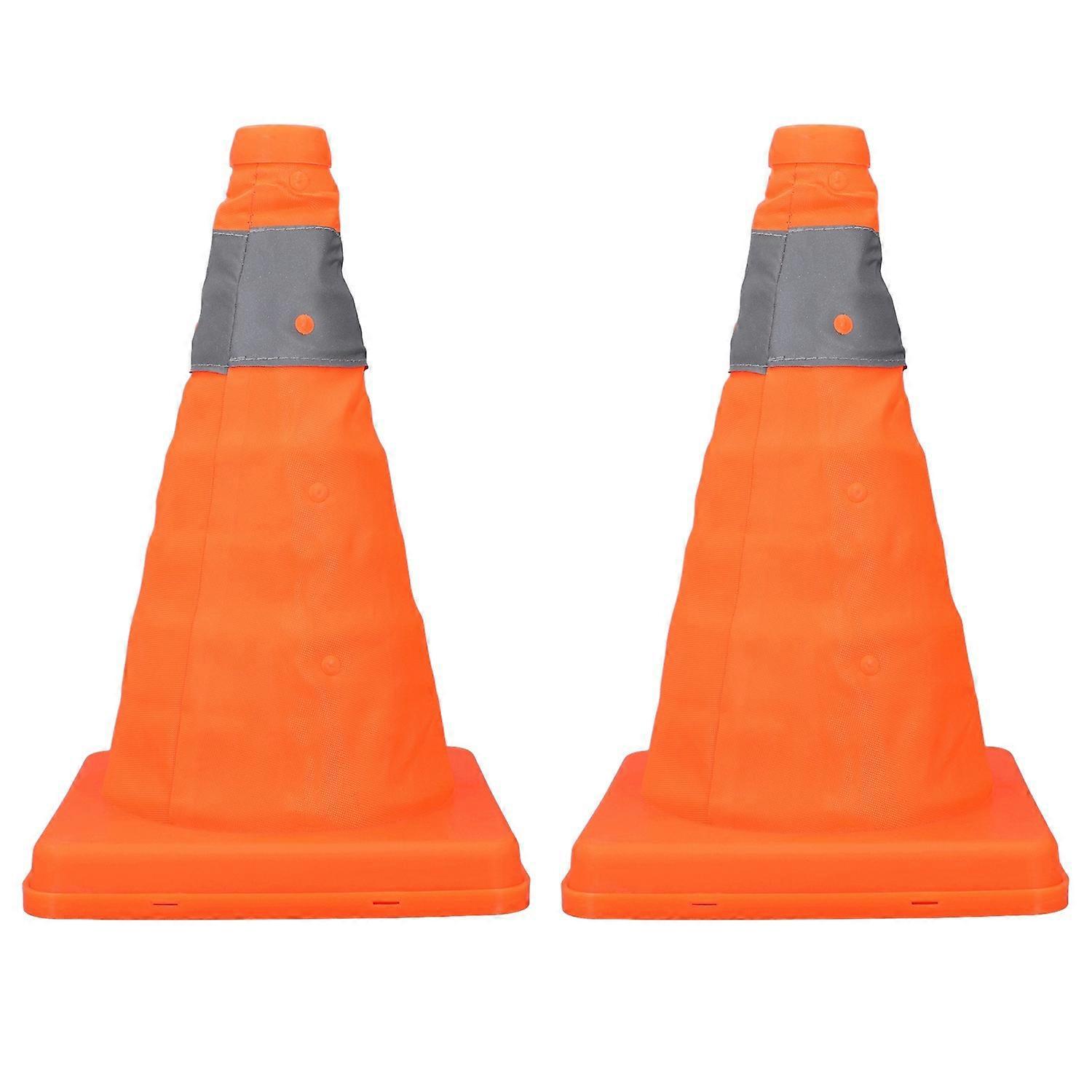 Stück Faltbare, Mehrzweckfähige Verkehrssicherheitskegel Mit Reflektierendem Kragen, Orange, 30 Cm