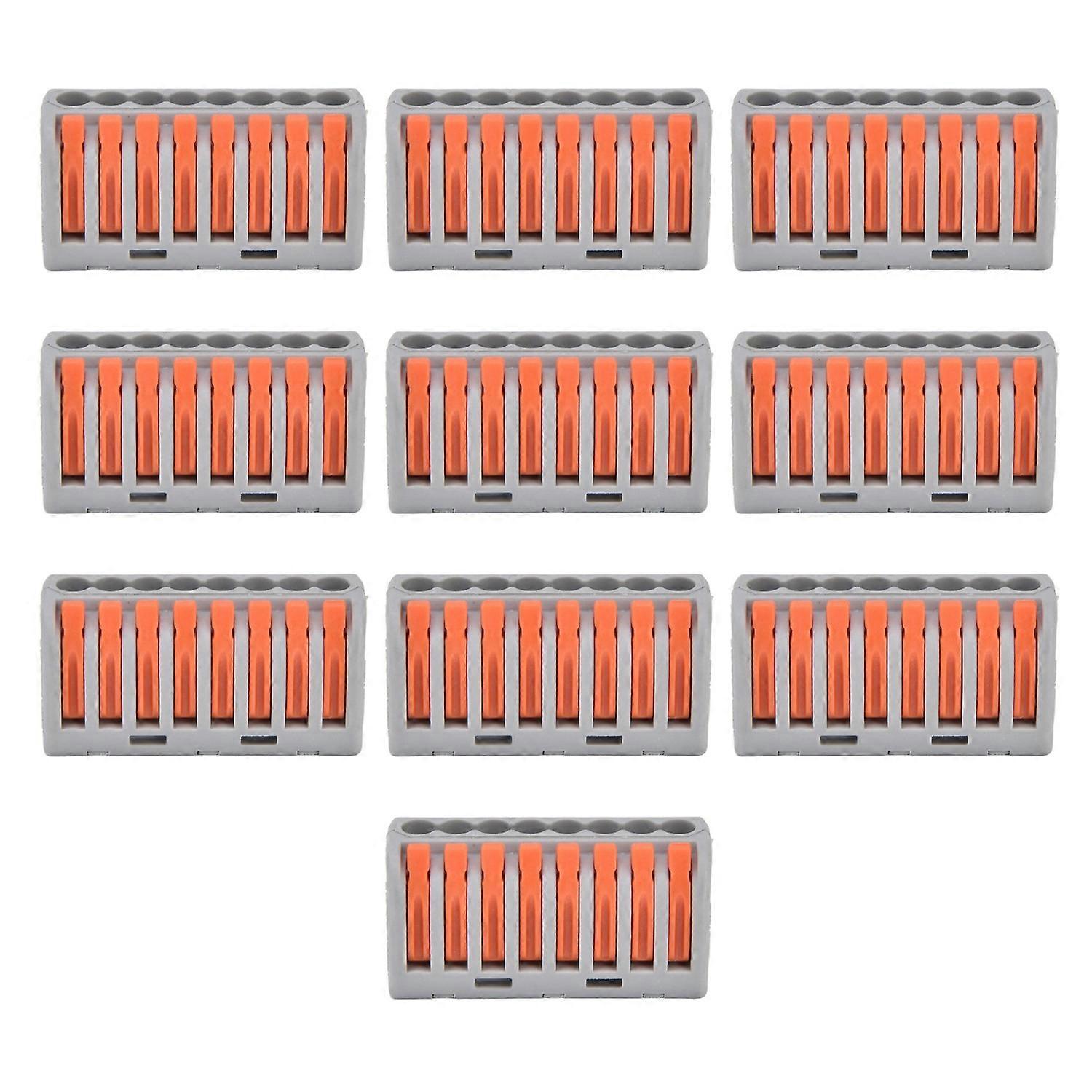 10-teiliges Set Mit 5-port-hebelklemmen Für Drahtverdrahtung (orange)