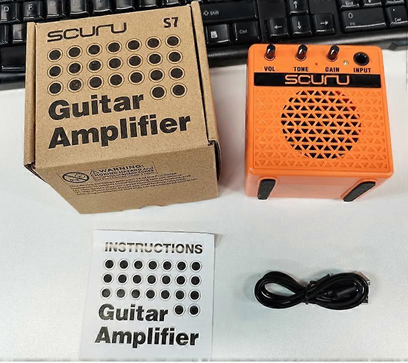 Scuru 8w Kleiner E-gitarrenverstärker, Tragbarer Gitarrenübungslautsprecher Für Tägliches Üben Und Straßenauftritte