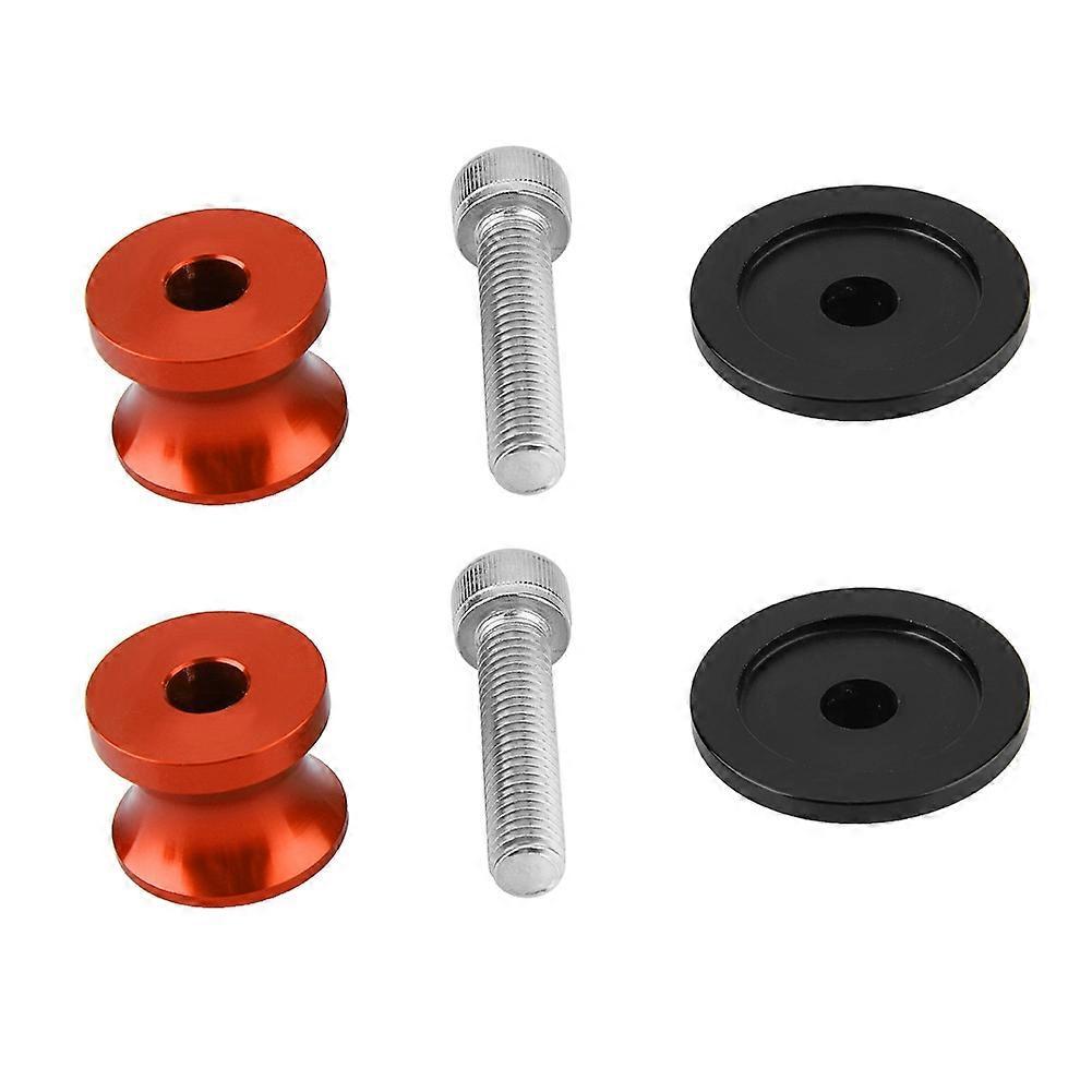 2 Stück 10 Mm Motorrad-cnc-hinterradständer-schwingarm-spulengleiter (orange)