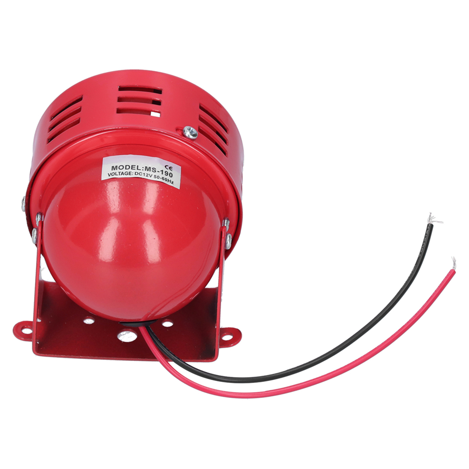 Berm Elektromotor-sirene, Mini-alarm, Rotes Edelstahlgehäuse, 114 Db, 12 V Dc, Ms-190
