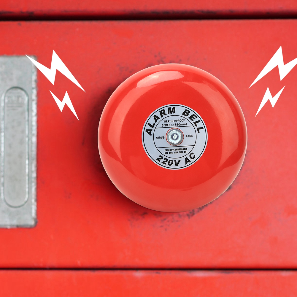 Cb-6b Feuermelderglocke 150 Mm 95 Db Rot Industriegebäude Aufzugsalarmglocke 220 V Ac 60 Ma