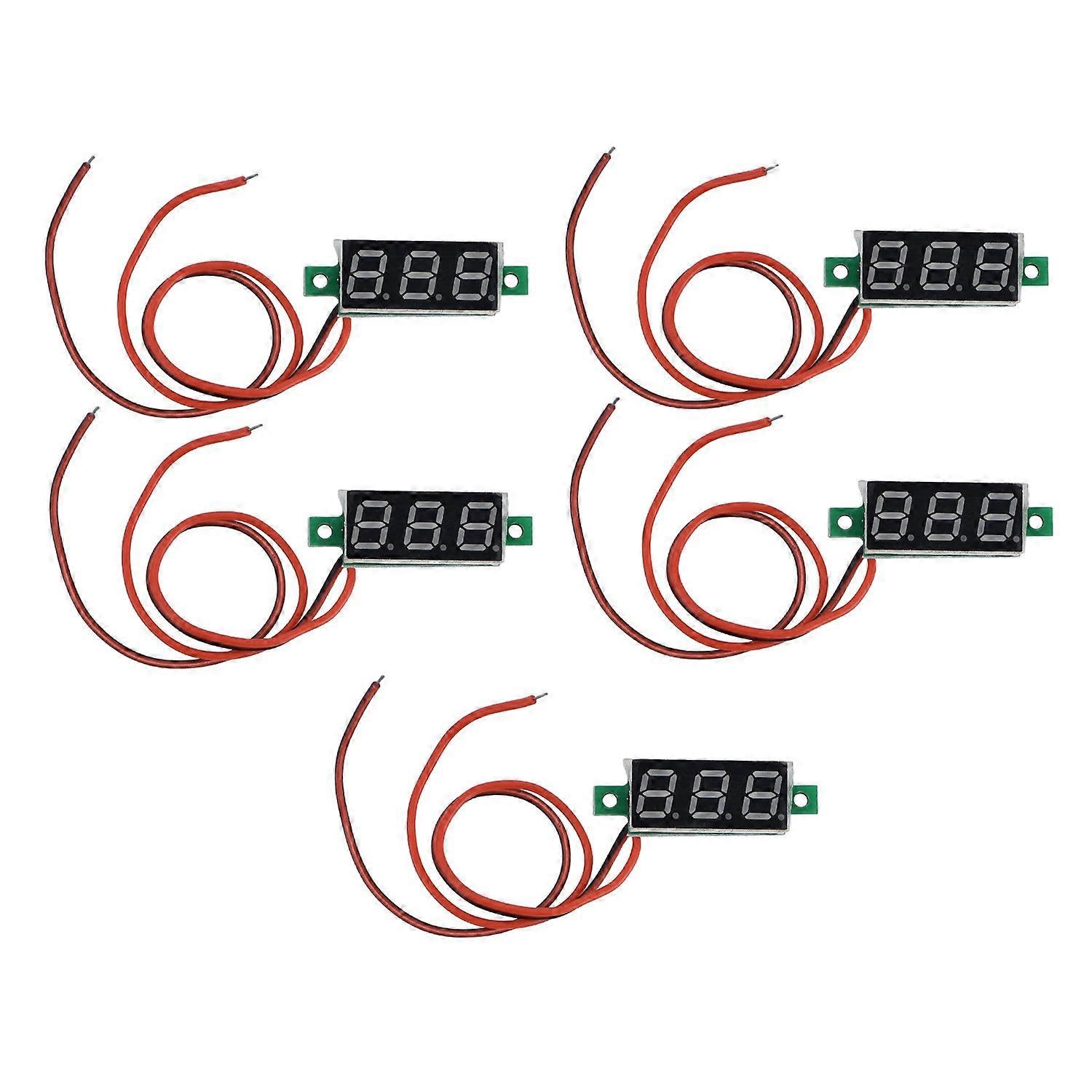 Stück Mini-digital-gleichstrom-voltmeter, Spannungsmesser, Tester, Detektor, Einstellbar, 2-adrig, 0,28 Zoll, Rot, 2,5–30 V