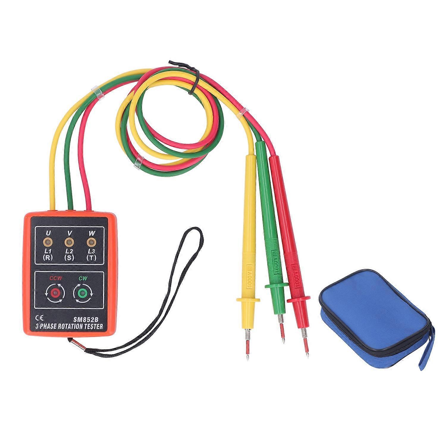 Tragbarer 3-phasen-sequenztester Sm852b Mit Phasenrotationsanzeige Für Strom Und Spannung