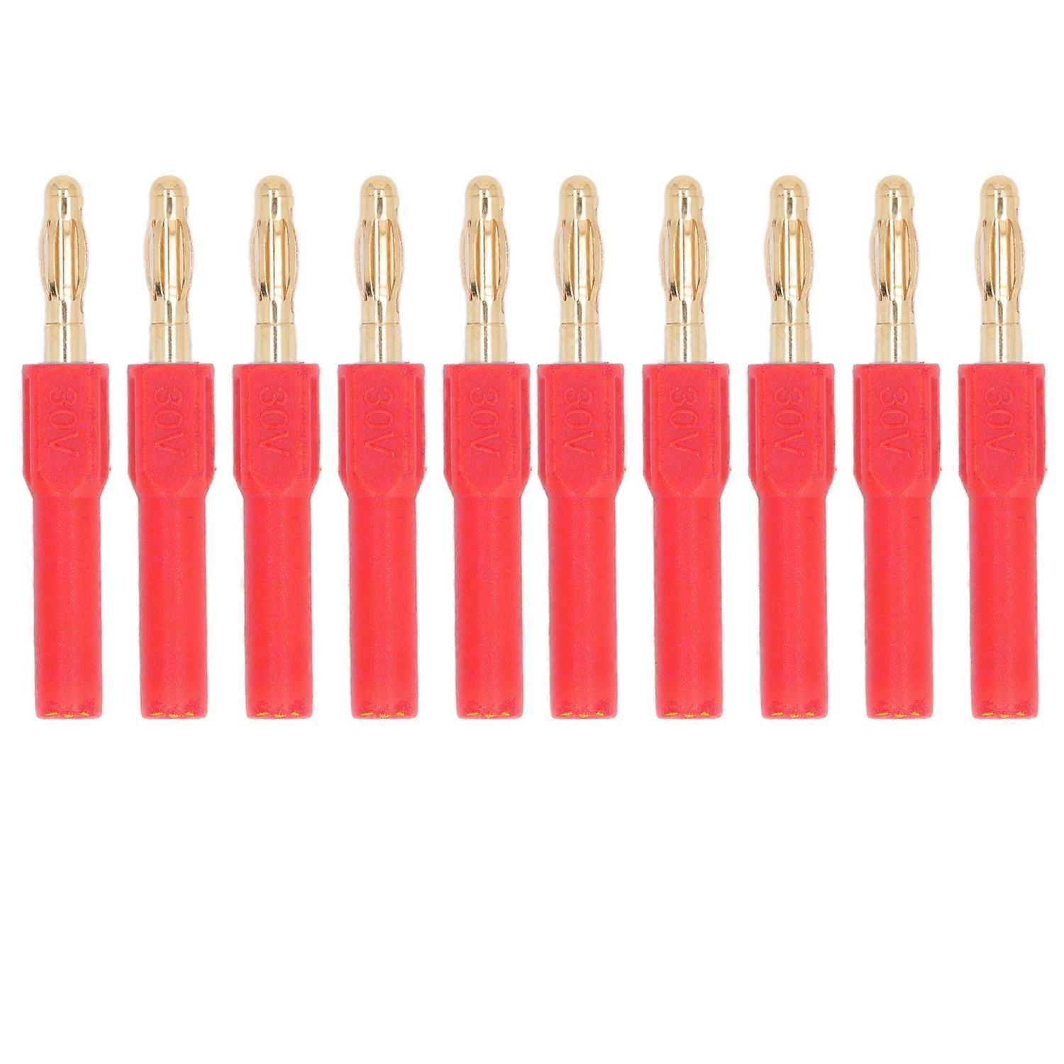10 Stück Bananenstecker, 4,0 Mm Stecker Auf 2 Mm Buchse, 30 V Ac, 60 V Dc, 32 A, Für Testzwecke, Rot