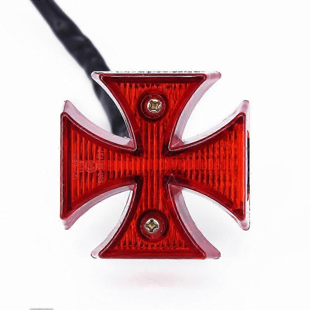 Universelle Led-rückleuchte Mit Kreuzsymbol Für Motorräder, Bremslicht, Kennzeichenbeleuchtung Und Dirtbikes