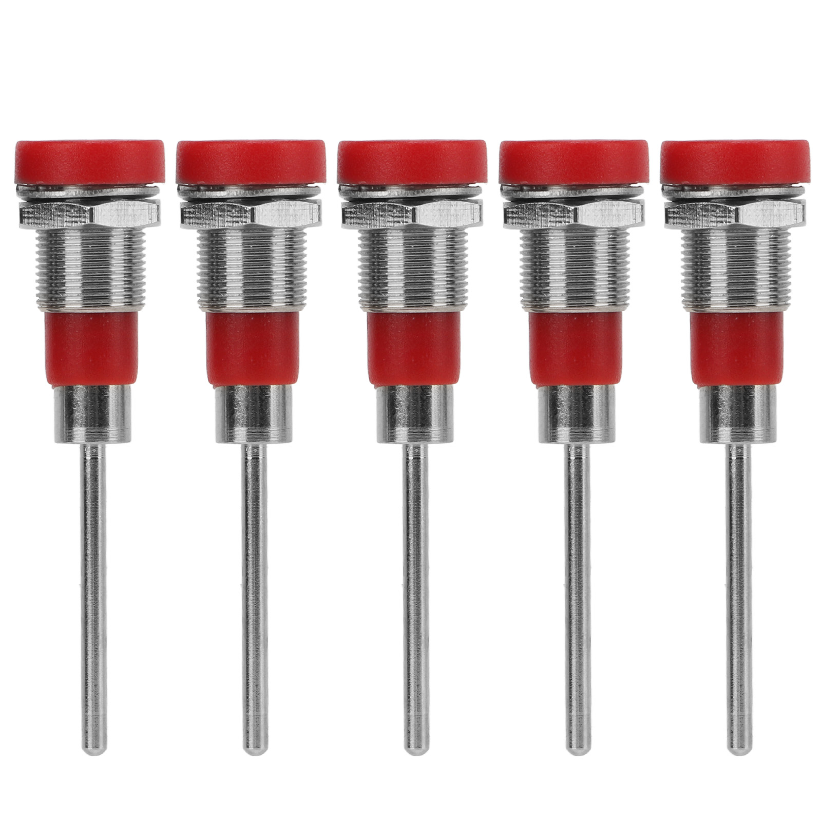 5-teiliges Bananenstecker-set (4 Mm) Mit Vernickelten Messing-anschlussklemmen, J.40013rot