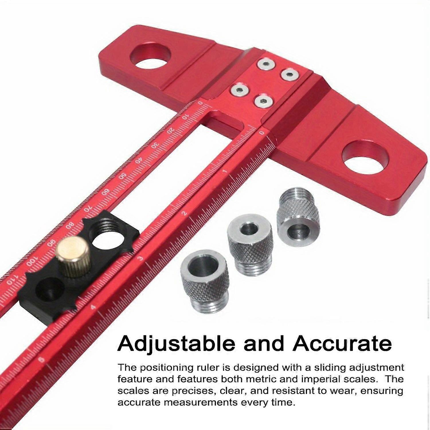 2-in-1-holzbearbeitungs-anreißnadel, Multifunktionale Bohr- Und Positionierungslineal Aus Aluminiumlegierung In T-form