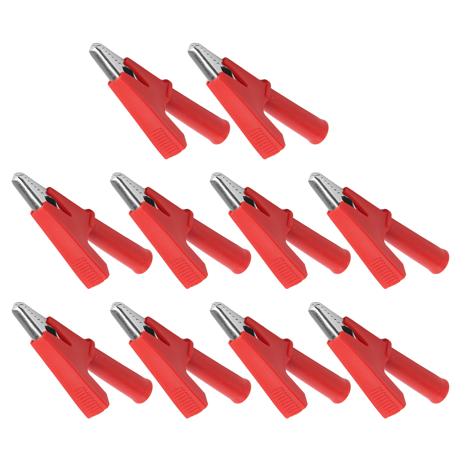10-teiliges Set Krokodilklemmen-prüfklemmen (10 Mm Öffnung, 10 A) Mit 4-mm-buchse (rot)