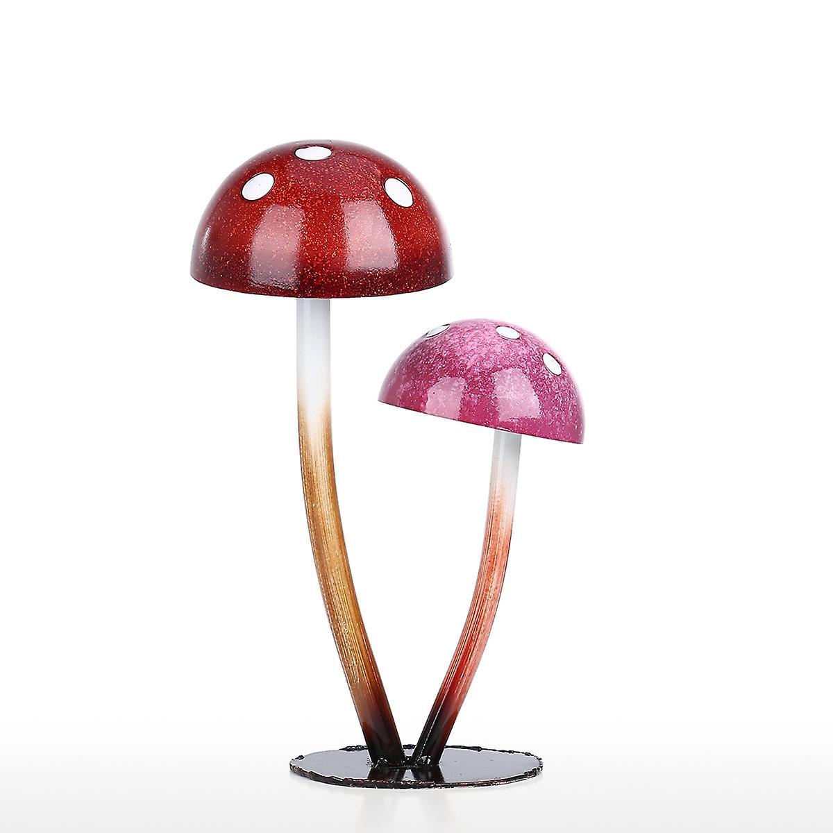 Tooarts Bunte Pilze Ornament Cartoon Pilz Innen- Und Außendekoration Blumentopf Deko F-rot