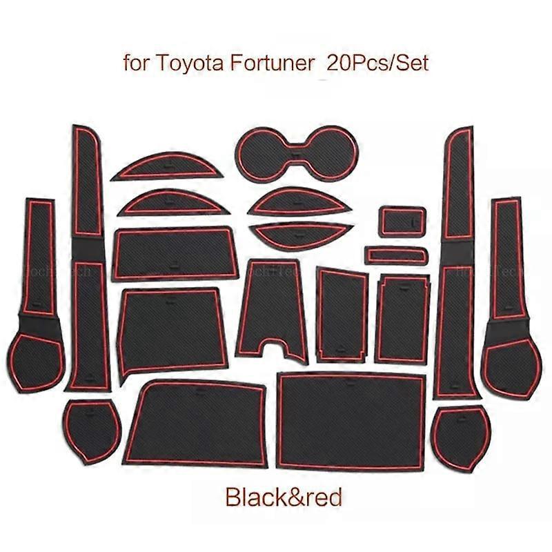 Rutschfeste Türablage-einlegematte Aus Gummi Für Toyota Fortuner Sw4 Sr5 An150 An160 (2016–2020) – Rot
