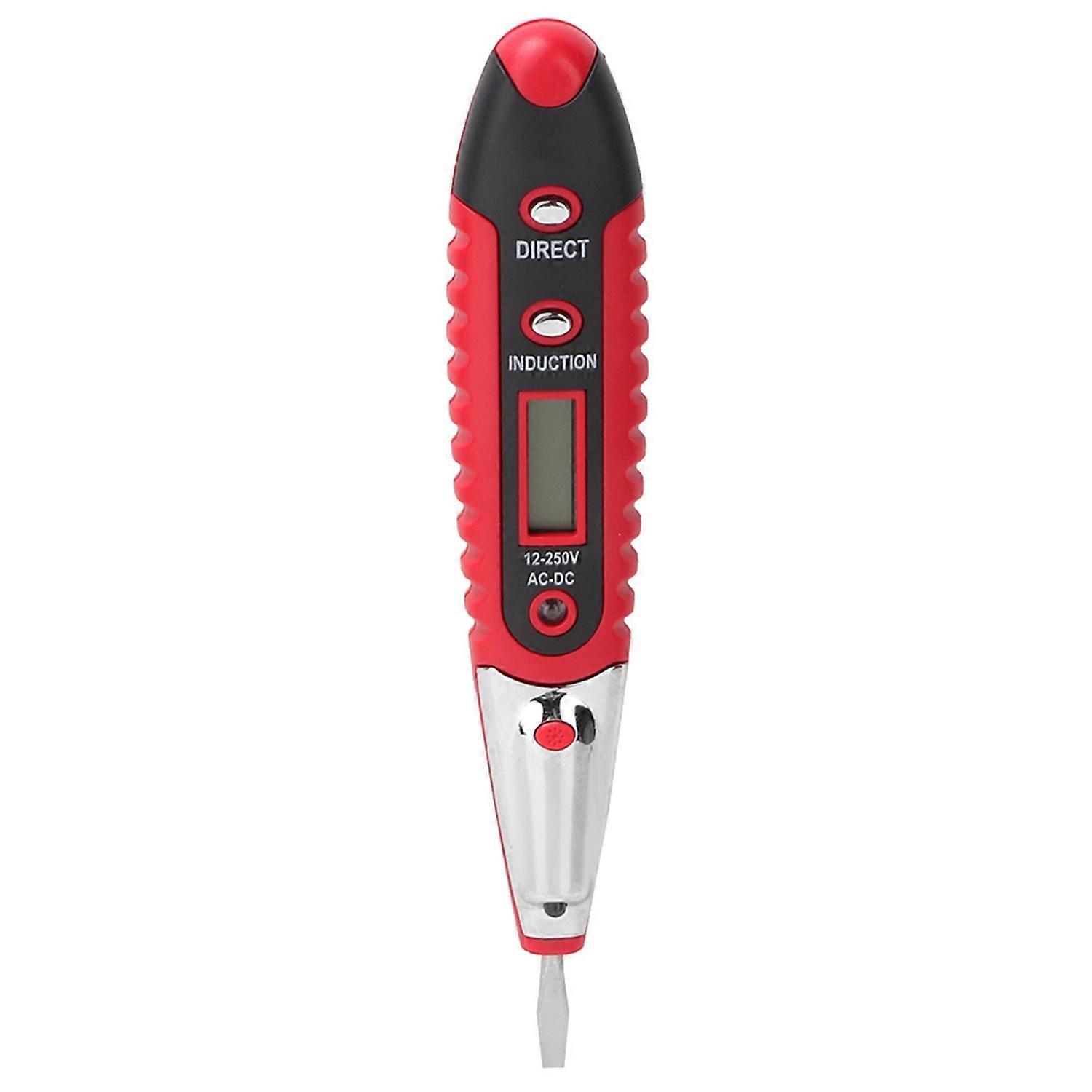 Ac‑2 Teststift Mit Led-hd-display, Ac/dc 12‑250v-erkennung Und Nachtsichtlampe (rot)