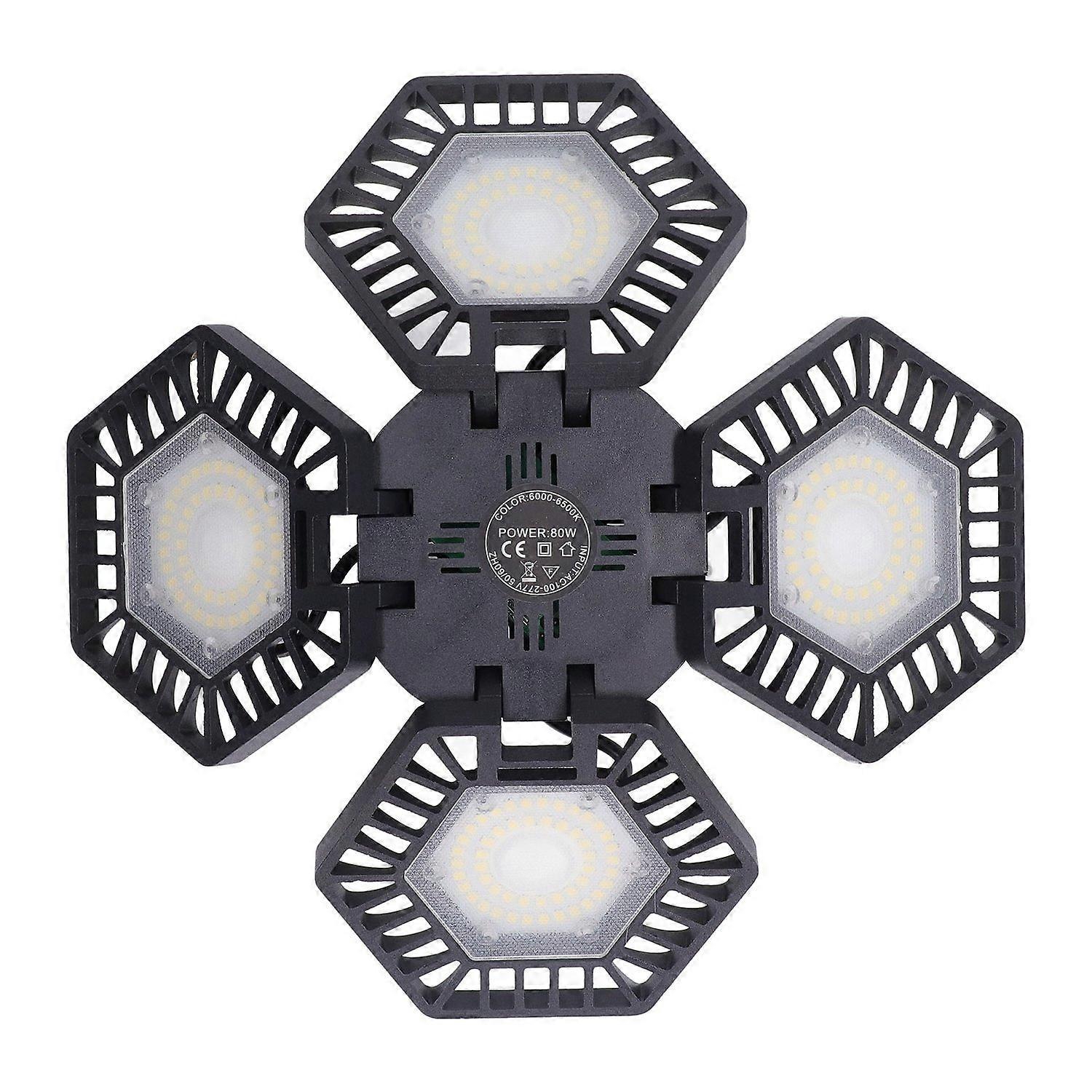 Led-garagenleuchte, Kaltweiß, 80 W, 4 Paneele, 90° Verstellbar, Led-hallenleuchte Für Lagerhallen