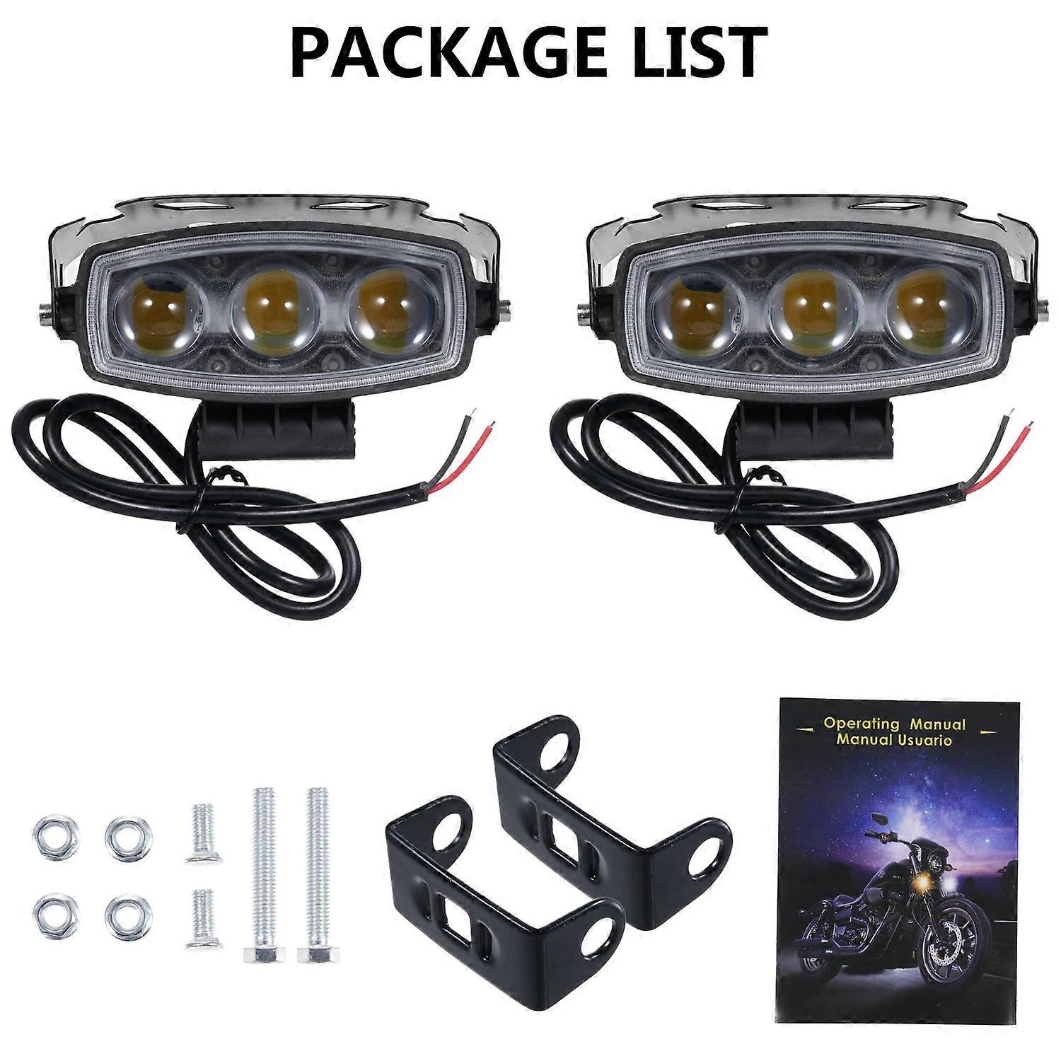 Led-nebelscheinwerfer Für Motorräder, Weiße Und Gelbe Zusatzscheinwerfer, Kompatibel Mit Scheinwerfern