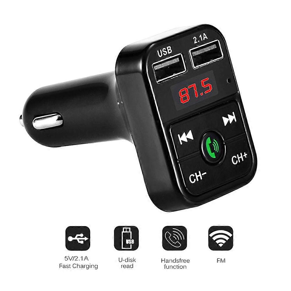 Auto-mp3-player Mit Bluetooth, Kabellosem Fm-transmitter, Radioadapter, Kfz-ladegerät Mit Zwei Usb-anschlüssen Und Unterstützung Für Tf-karten.