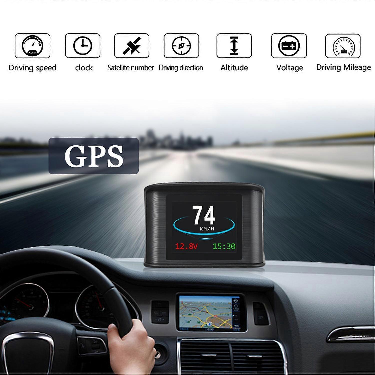 Intelligentes Head-up-display, 2,2 Zoll Universelles Gps-head-up-display Mit Anzeige Von Geschwindigkeit, Höhe Und Spannung