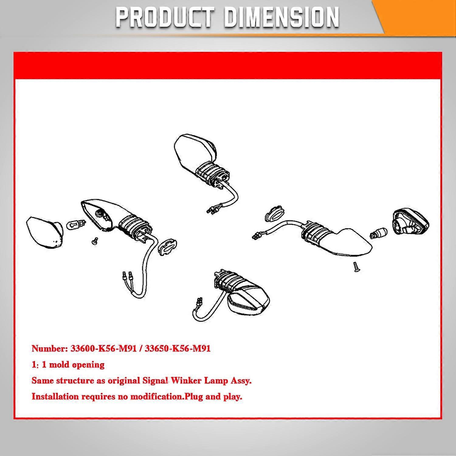 Rücklicht/blinker Für Honda Rs150 V2 (oem-teilenummer: 33600-k56-m91, 336)